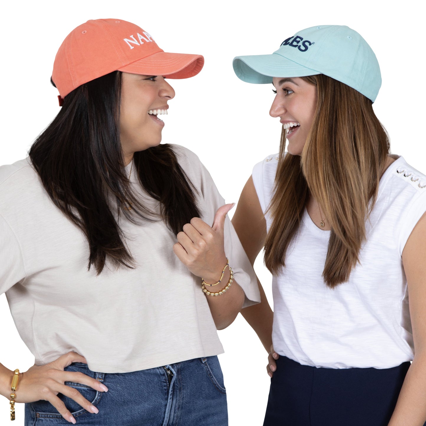 Coral Naples Cotton Baseball Cap