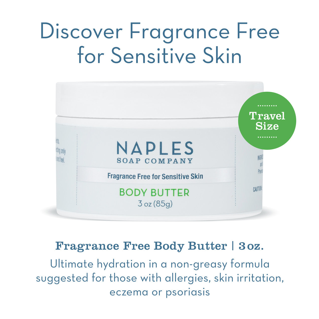 Fragrance Free Body Butter 3 oz-Last Call