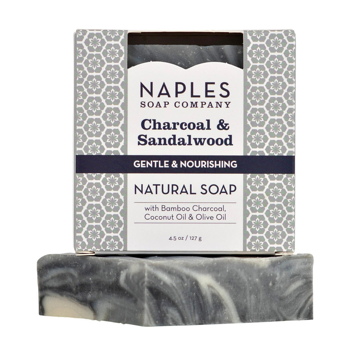 Charcoal and Sandalwood Natural Soap with Box