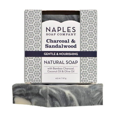 Charcoal and Sandalwood Natural Soap with Box