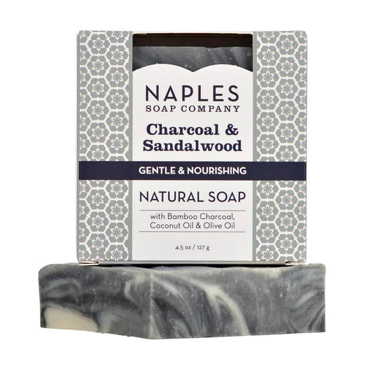 Charcoal and Sandalwood Natural Soap with Box