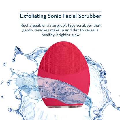 Hot Pink Exfoliating Sonic Facial Scrubber Water