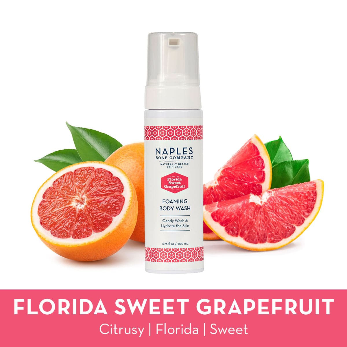 Florida Sweet Grapefruit Foaming Body Wash Enhanced