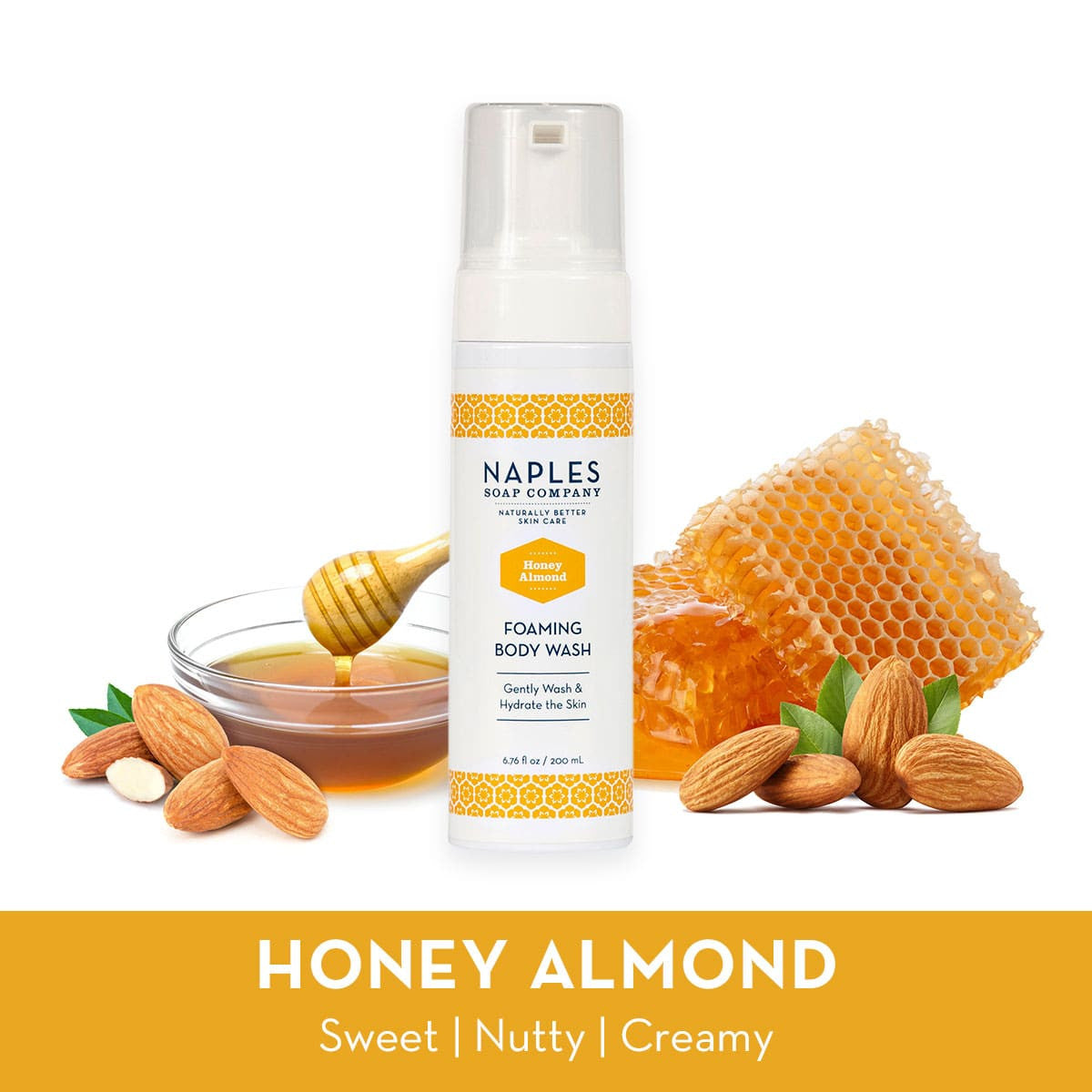 Honey Almond Foaming Body Wash Enhanced