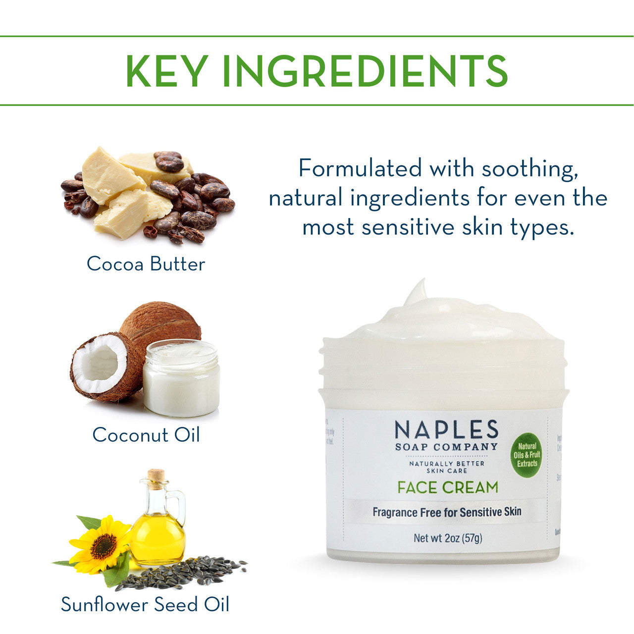 Unscented Face Cream Key Ingredients