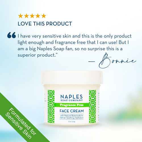 Fragrance Free Face Cream Testimonial Quote