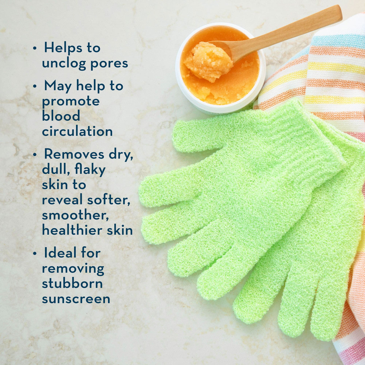 Green Exfoliating Glove Lifestyle Info