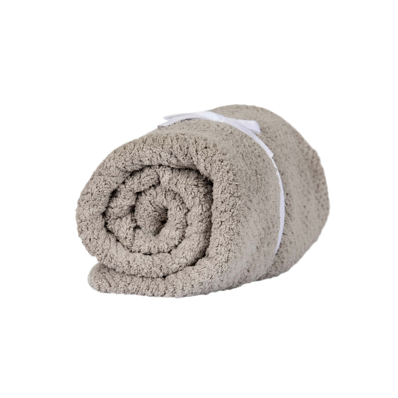 Microfiber Hair Towel Wrap Grey Rolled