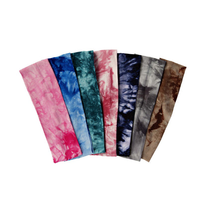 Tie Dye Fitness Headband Fanned