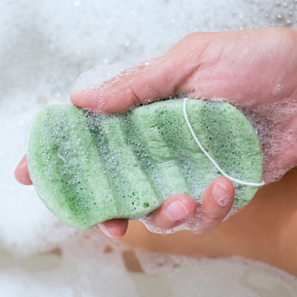 Green Konjac Gentle Body Sponge Hand