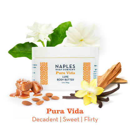 3 oz Pura Vida Luxe Body Butter with Scent Notes
