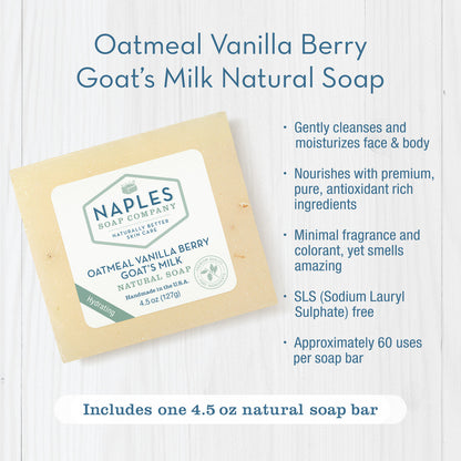 Oatmeal Vanilla Berry Goat's Milk Natural Soap Key Benefits