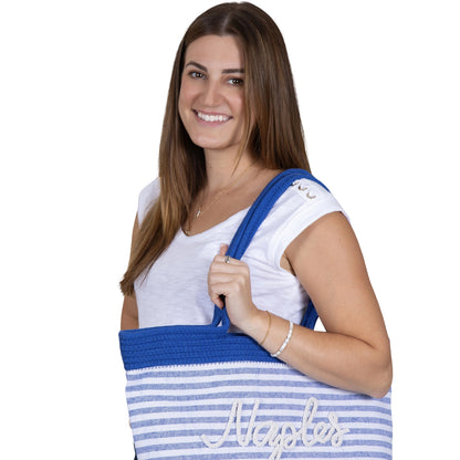 Naples Beach Rope Tote Blue