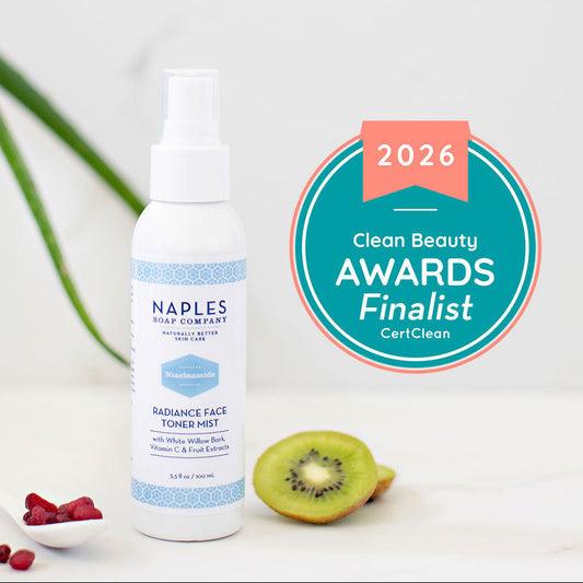 Naples Soap Company Radiance Face Toner Mist with 2026 Clean Beauty Awards Finalist badge