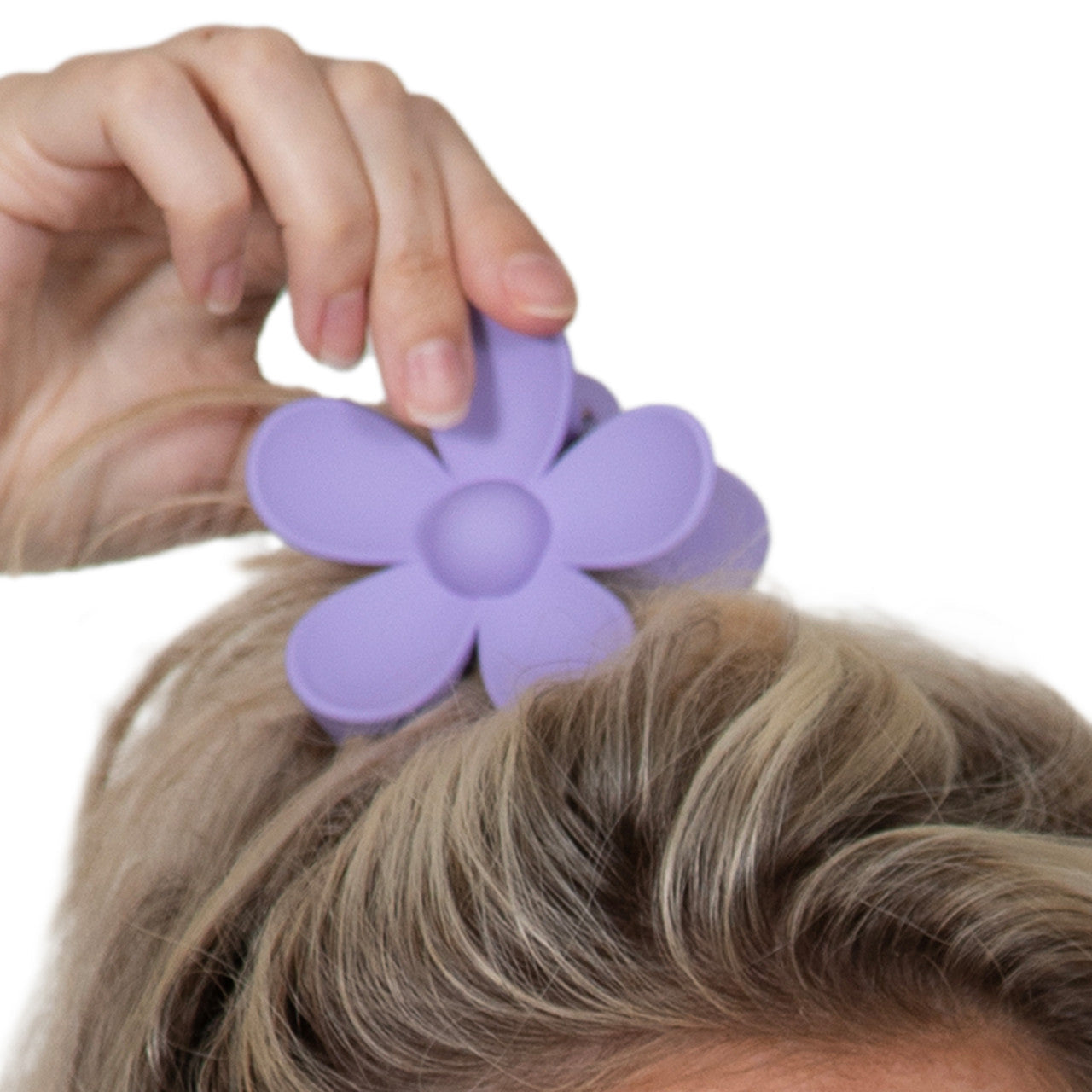 Purple Daisy Clip in Hair