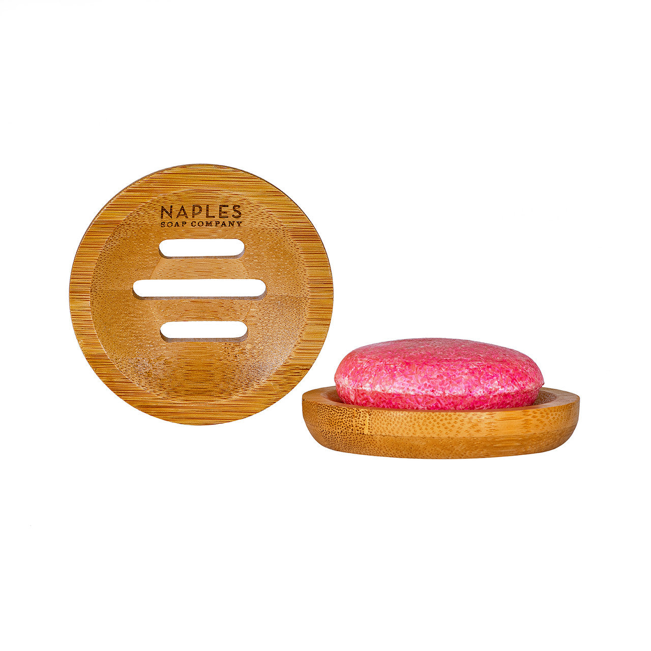 Round Bamboo Soap Dish with Shampoo Bar