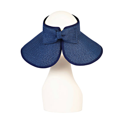 Navy Blue Foldable Travel Visor Back
