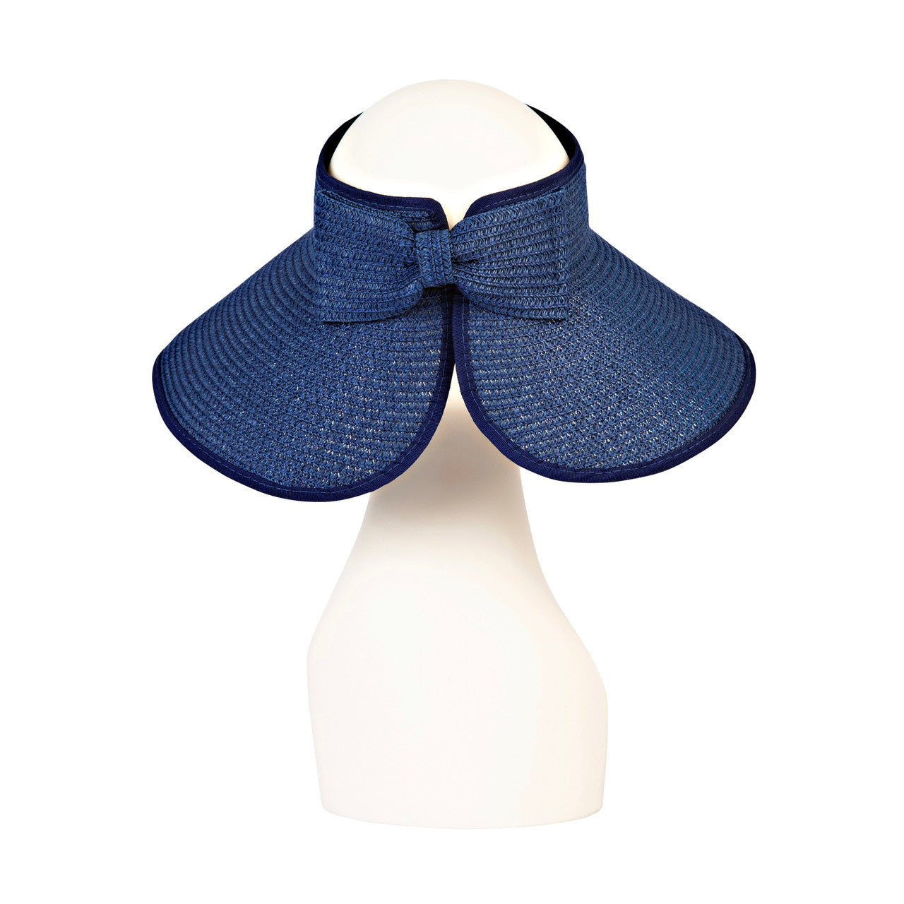 Navy Blue Foldable Travel Visor Back