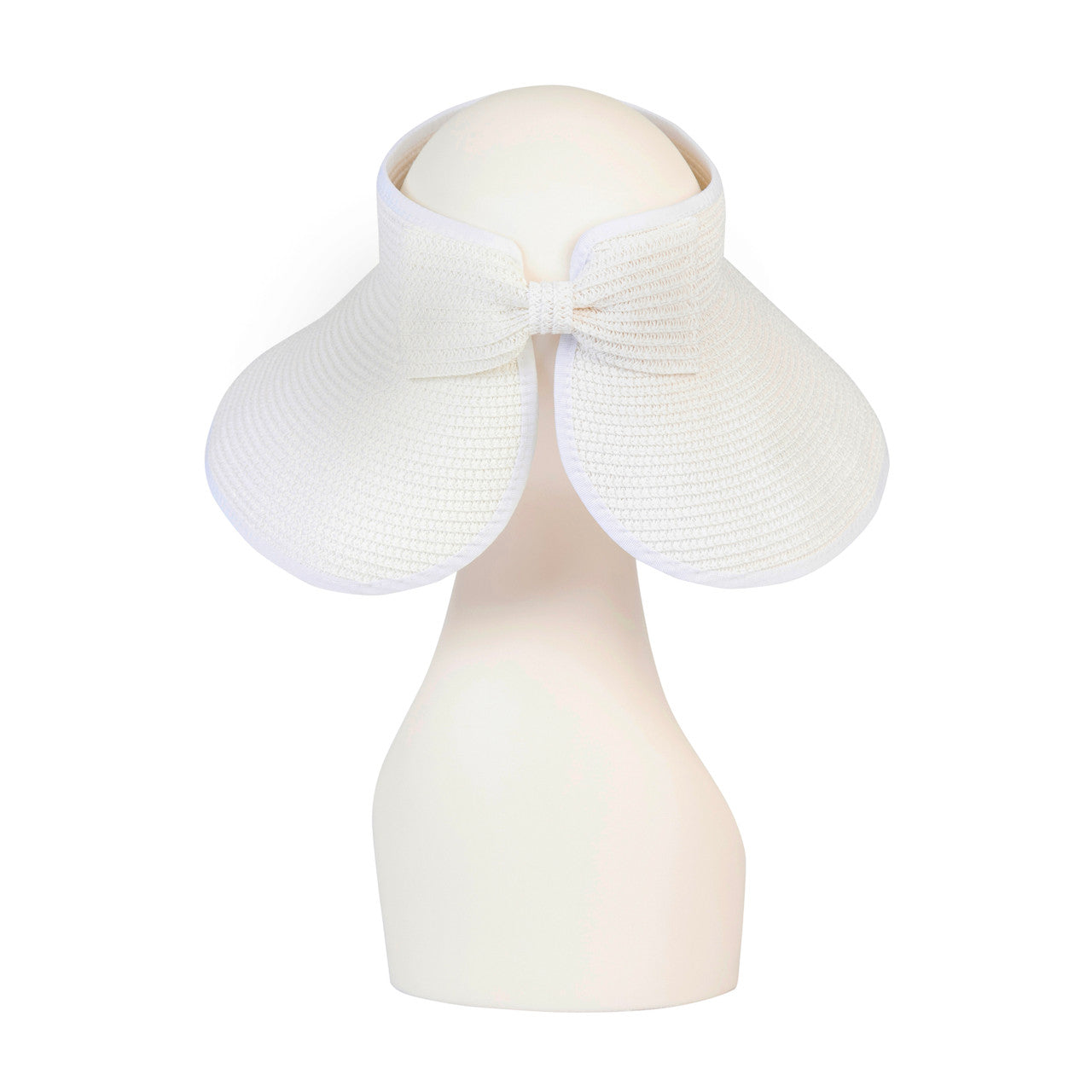 White Foldable Travel Visor Back