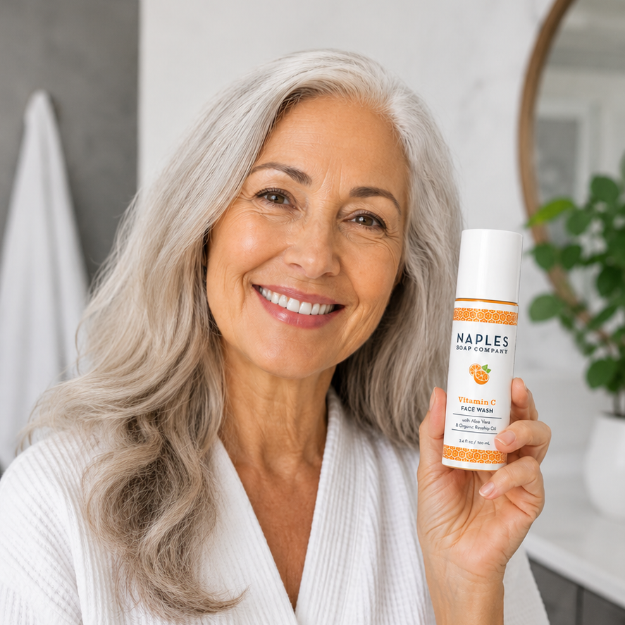 Woman Holding the Vitamin C Face Wash